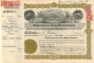 Bobby Anderson Group Mining Co. - Stock Certificate